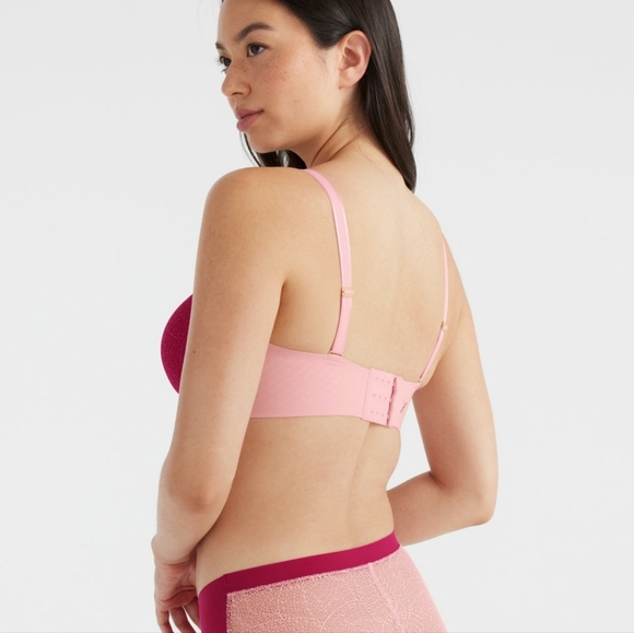 Knix Wing Woman Contour Wireless Bra Wire Free Red Pink New NWT Size 6 34e 34f - Picture 2 of 9